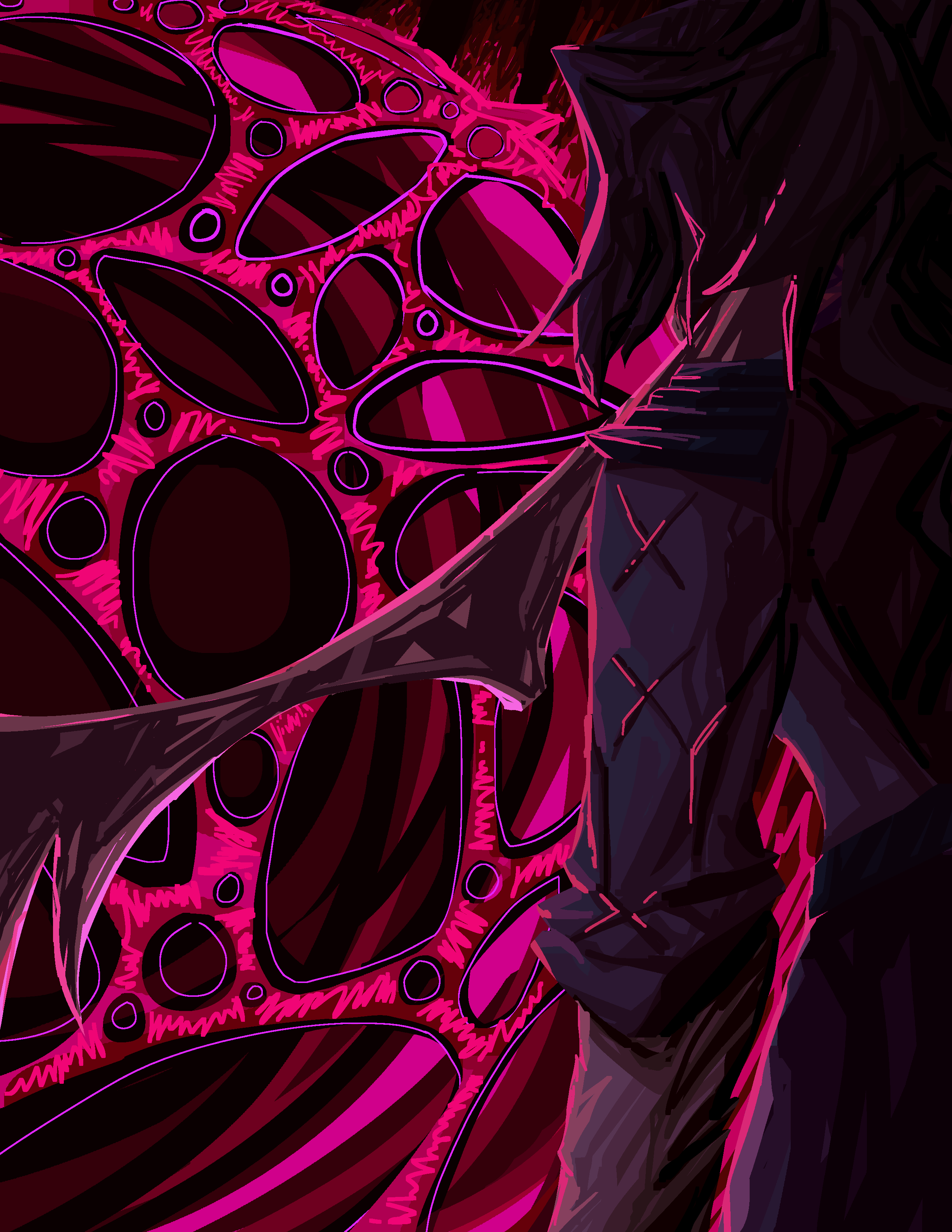Ari hunches over her sword, staggering towards a portal as blood drips from her chest.